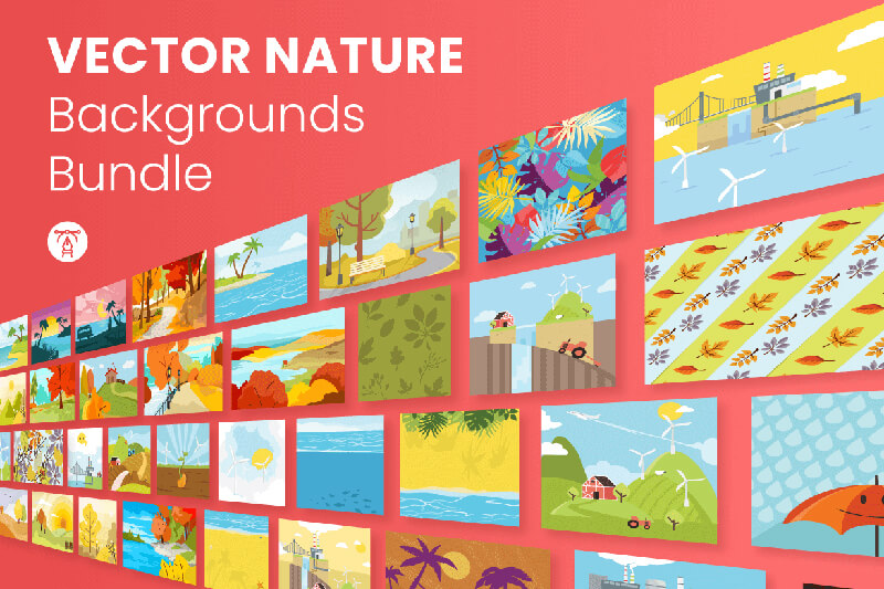 Vector Nature Backgrounds Bundle